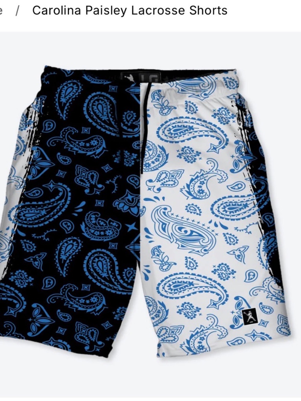 Paisley Split Lacrosse Shorts - Lacrosse Unlimited Boys Youth Large
